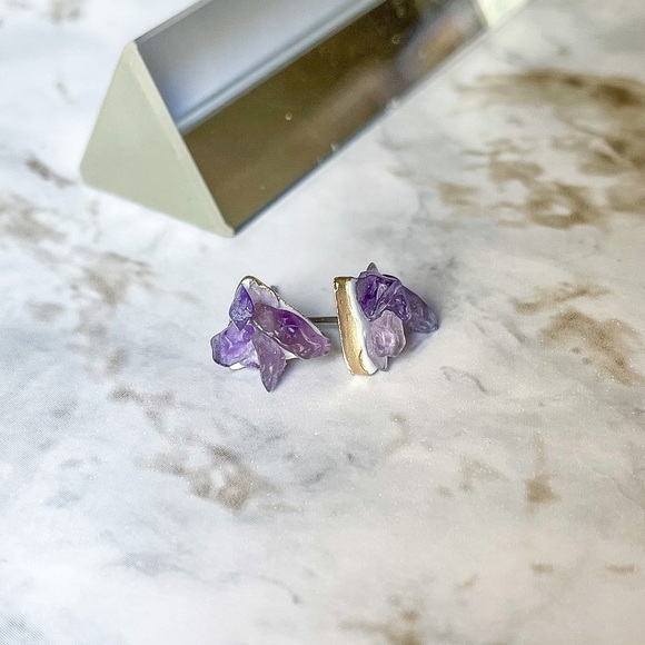 HAXEco Jewelry - Amethyst Earring Studs Handmade